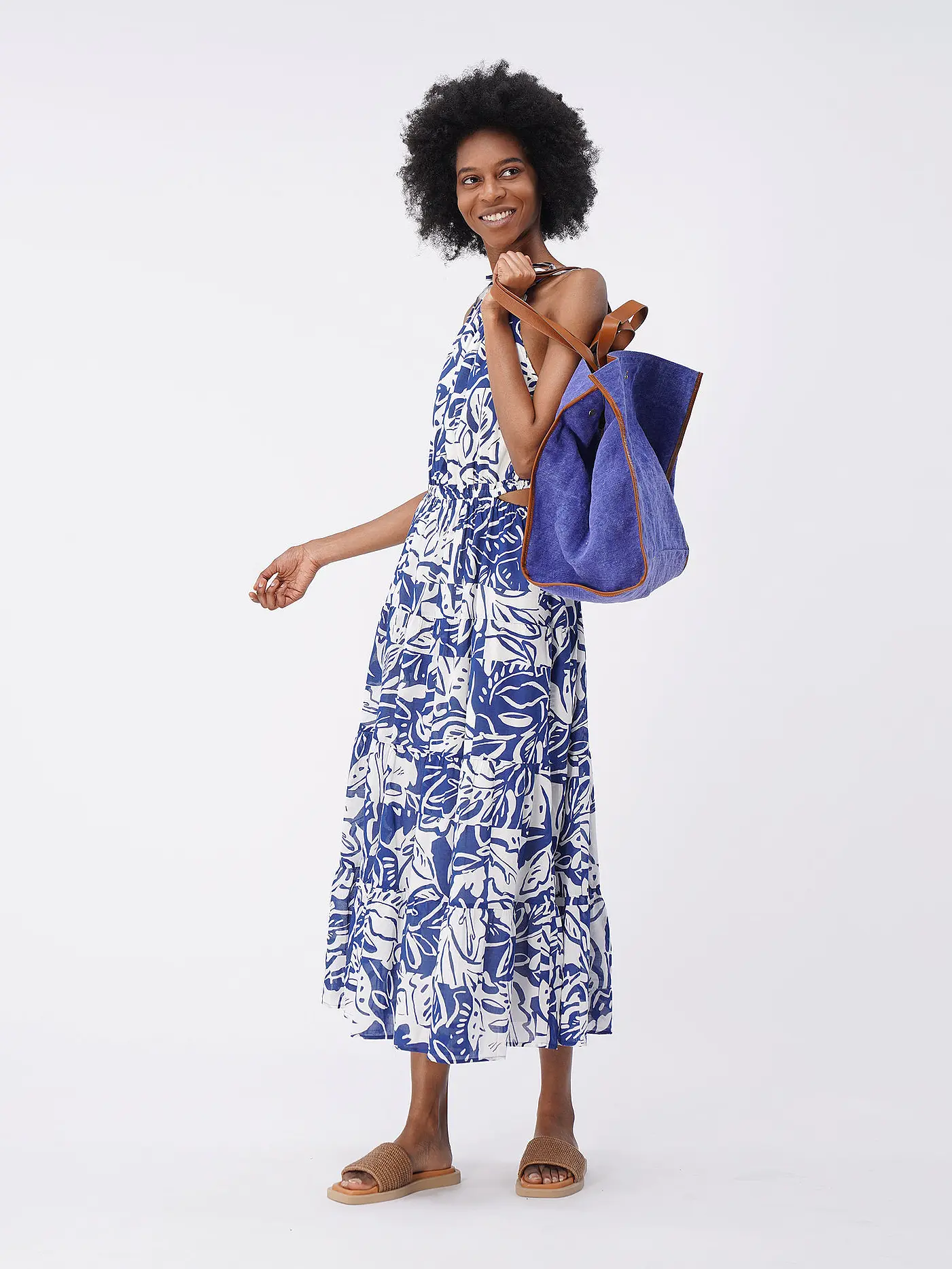 JEROME DREYFUSS | Leinentasche - Shopper LEON Large | blau